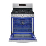 LG Estufa a Gas de Acero Inoxidable | Smart WiFi ThinQ | 5.8p3 | Ultra Heat | Air Fryer | Convección | Panel Digital | 30" | 5 Quemadores