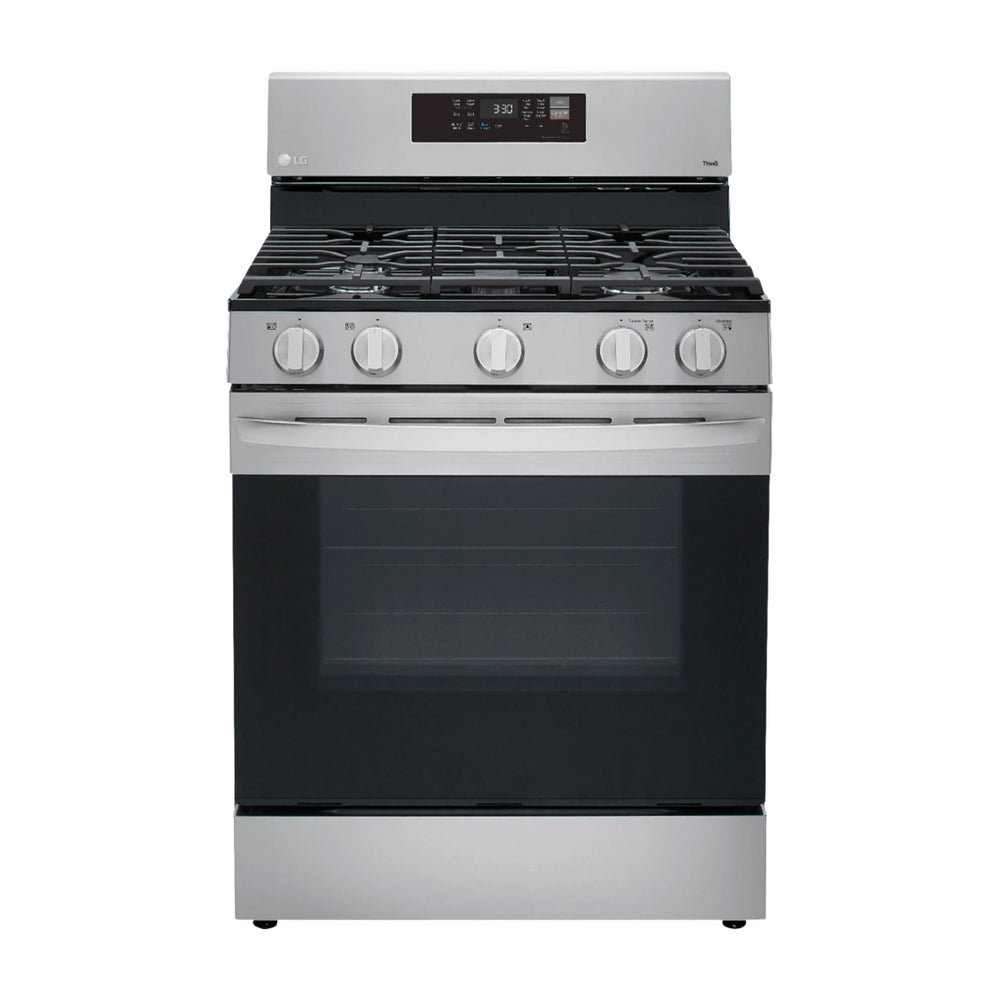 LG Estufa a Gas de Acero Inoxidable | Smart WiFi ThinQ | 5.8p3 | Ultra Heat | Air Fryer | Convección | Panel Digital | 30" | 5 Quemadores