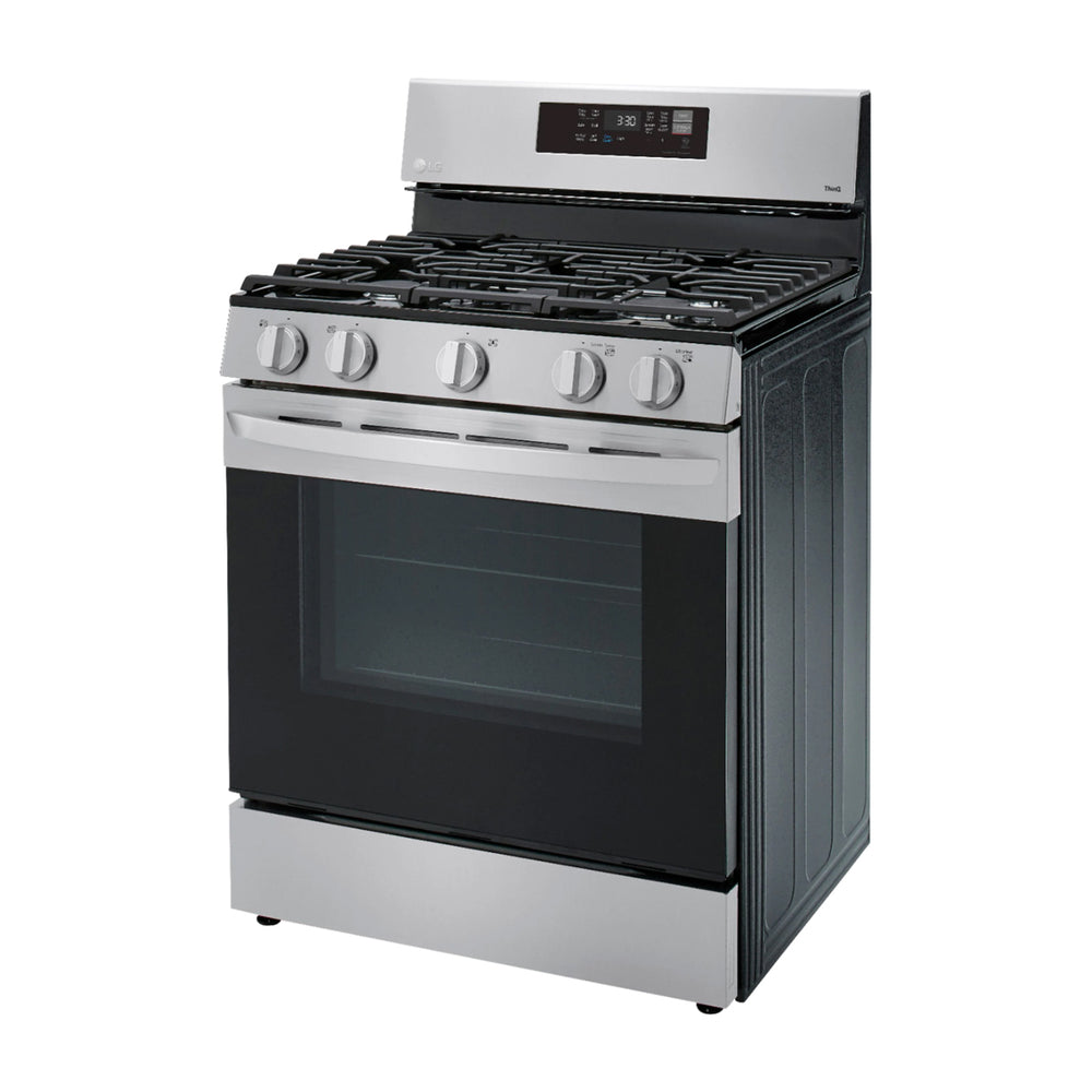 LG Estufa a Gas de Acero Inoxidable | Smart WiFi ThinQ | 5.8p3 | Ultra Heat | Air Fryer | Convección | Panel Digital | 30" | 5 Quemadores