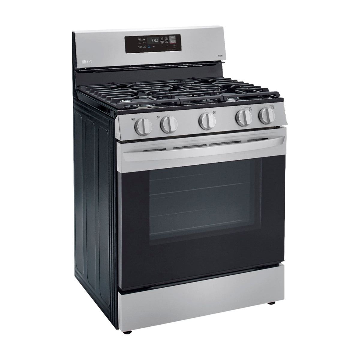 LG Estufa a Gas de Acero Inoxidable | Smart WiFi ThinQ | 5.8p3 | Ultra Heat | Air Fryer | Convección | Panel Digital | 30" | 5 Quemadores