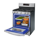 LG Estufa a Gas de Acero Inoxidable | Smart WiFi ThinQ | 5.8p3 | Ultra Heat | Air Fryer | Convección | Panel Digital | 30" | 5 Quemadores