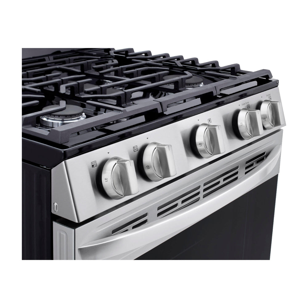 LG Estufa a Gas de Acero Inoxidable | Smart WiFi ThinQ | 5.8p3 | Ultra Heat | Air Fryer | Convección | Panel Digital | 30" | 5 Quemadores
