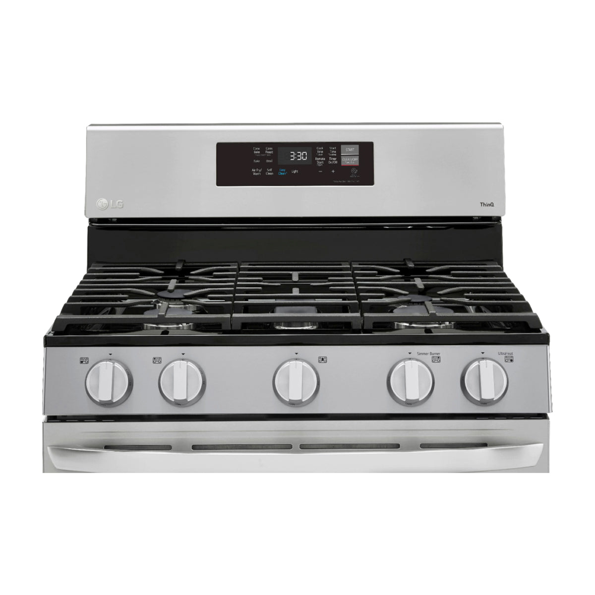LG Estufa a Gas de Acero Inoxidable | Smart WiFi ThinQ | 5.8p3 | Ultra Heat | Air Fryer | Convección | Panel Digital | 30" | 5 Quemadores