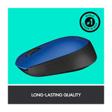 Logitech M170 Mouse Inalámbrico | Azul Negro