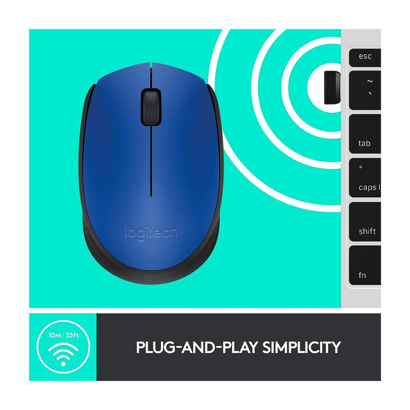 Logitech M170 Mouse Inalámbrico | Azul Negro