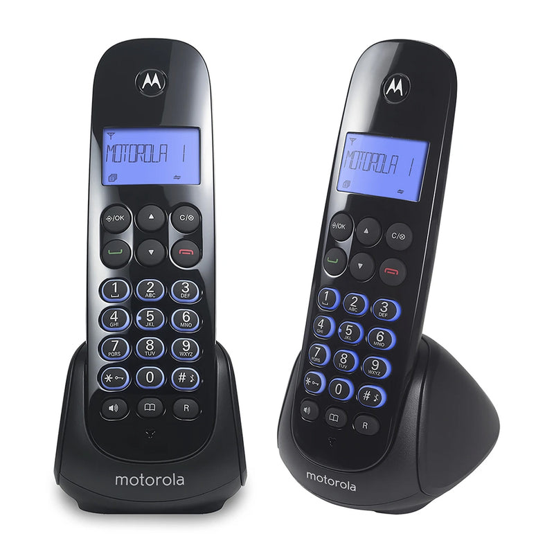 Motorola Teléfono Inalámbrico de Mesa | Altavoz | Caller ID | 1 Línea | 2 Auriculares | Negro