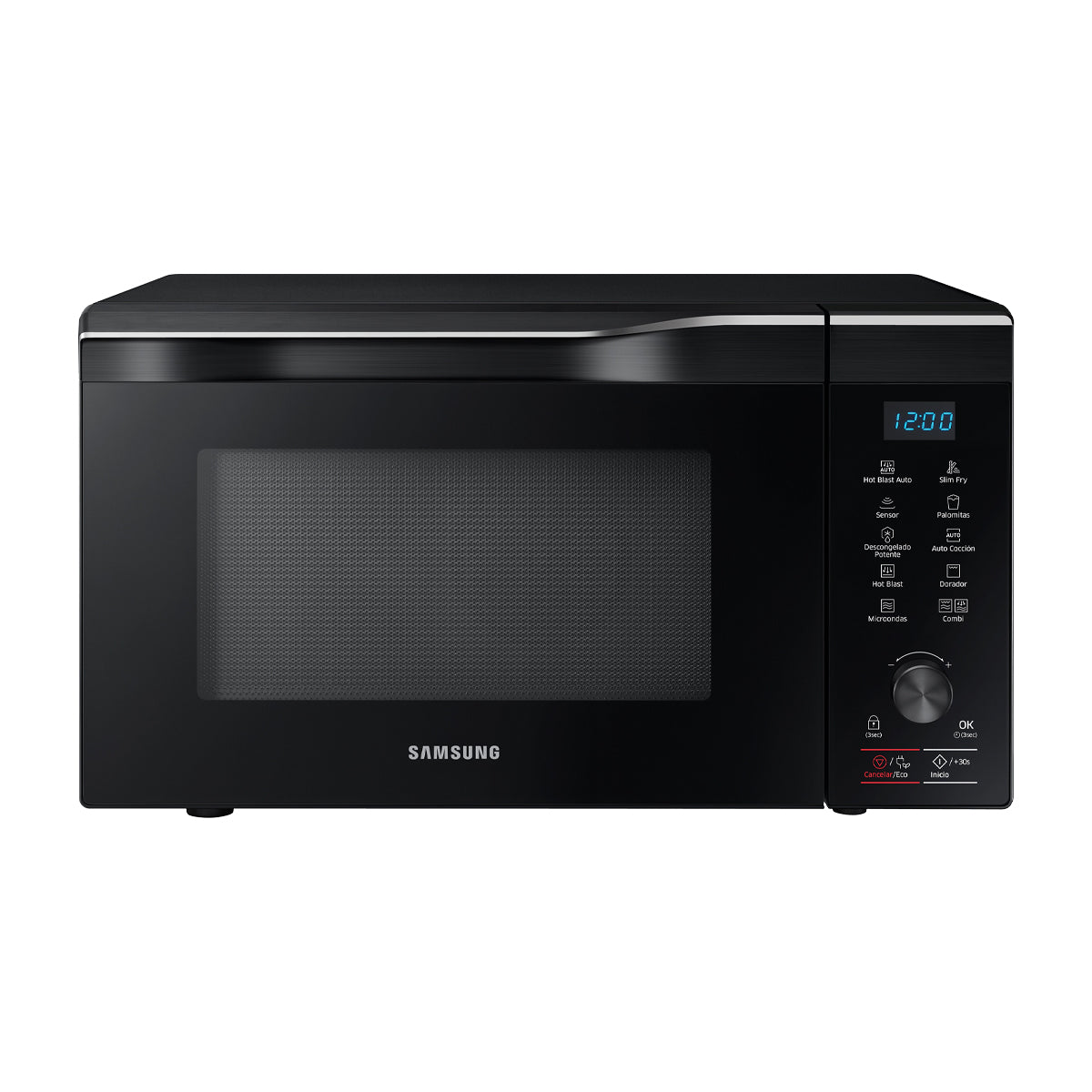 Samsung Microondas de 1000W | Convección | Grill | Sistema de Cocción con Sensor | Interior de Cerámica | SlimFry | 1.1p3 | Negro