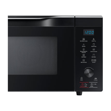 Samsung Microondas de 1000W | Convección | Grill | Sistema de Cocción con Sensor | Interior de Cerámica | SlimFry | 1.1p3 | Negro