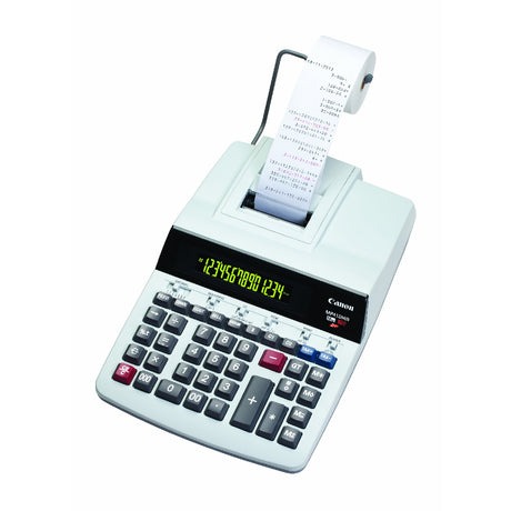 Canon Maquina Sumadora de 14 Dígitos | LCD Retroiluminado | Reloj y Calendario | Impresión en Negro / Rojo