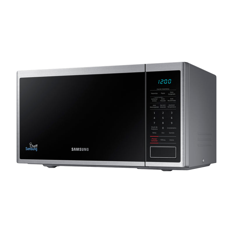 Samsung Microondas de 800W | Interior de Cerámica | Modo Eco | 0.8p3 | Plateado