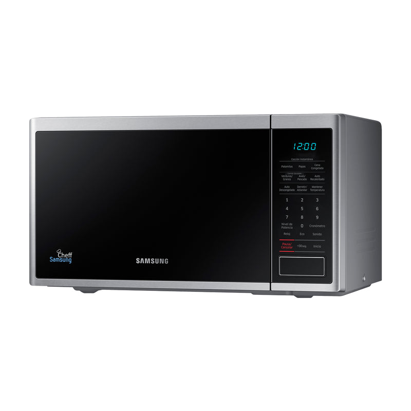 Samsung Microondas de 800W | Interior de Cerámica | Modo Eco | 0.8p3 | Plateado