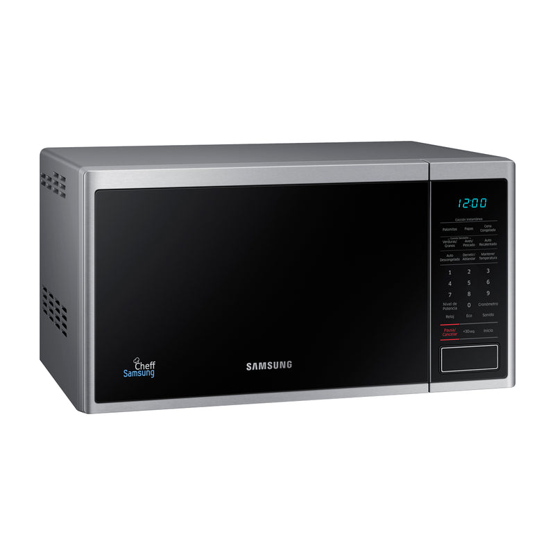 Samsung Microondas de 800W | Interior de Cerámica | Modo Eco | 0.8p3 | Plateado