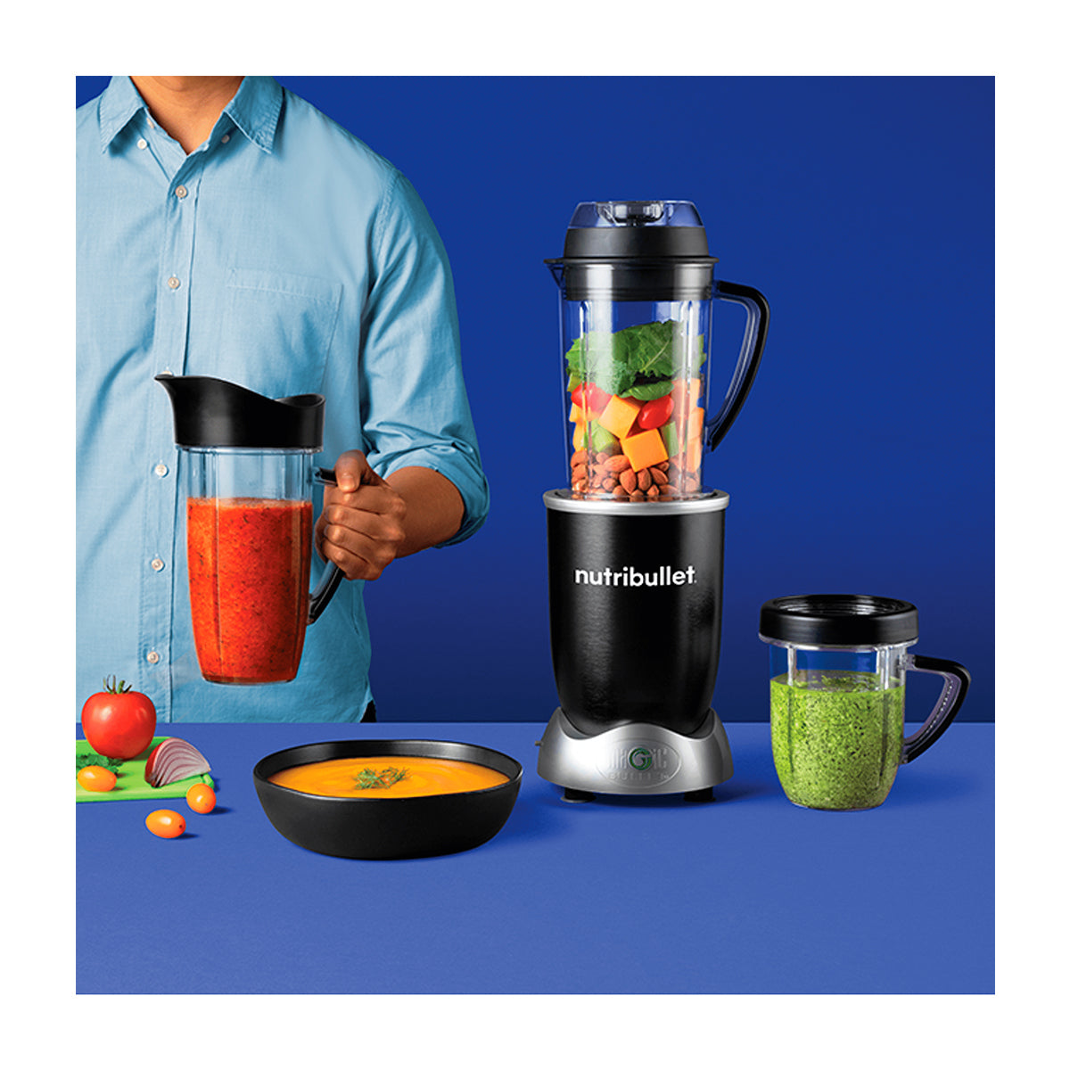 Nutribullet RX Licuadora / Extractor de Nutrientes | Función de Calentamiento para Sopas y Salsas | 10 Piezas | 1.3L | 1700W | Negro