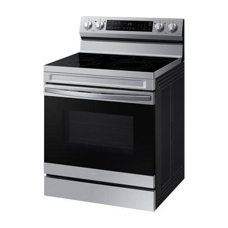 Samsung Estufa Eléctrica de Acero Inoxidable | 2-en-1 | WiFi Smart | 6.3p3 | Air Fryer | Convección | Control de Voz (Alexa y Google) | Panel Digital | 30" | 5 Quemadores