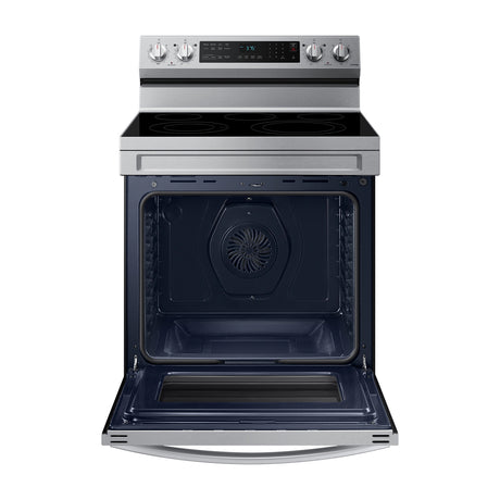 Samsung Estufa Eléctrica de Acero Inoxidable | 2-en-1 | WiFi Smart | 6.3p3 | Air Fryer | Convección | Control de Voz (Alexa y Google) | Panel Digital | 30" | 5 Quemadores