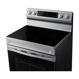 Samsung Estufa Eléctrica de Acero Inoxidable | 2-en-1 | WiFi Smart | 6.3p3 | Air Fryer | Convección | Control de Voz (Alexa y Google) | Panel Digital | 30" | 5 Quemadores