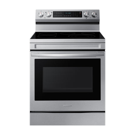 Samsung Estufa Eléctrica de Acero Inoxidable | 3-en-1 | WiFi Smart | 6.3p3 | Air Fryer | True Convection | Control de Voz (Alexa y Google) | Panel Digital | Plancha | 30" | 5 Quemadores