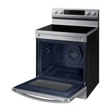 Samsung Estufa Eléctrica de Acero Inoxidable | 3-en-1 | WiFi Smart | 6.3p3 | Air Fryer | True Convection | Control de Voz (Alexa y Google) | Panel Digital | Plancha | 30" | 5 Quemadores