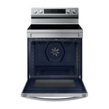 Samsung Estufa Eléctrica de Acero Inoxidable | 3-en-1 | WiFi Smart | 6.3p3 | Air Fryer | True Convection | Control de Voz (Alexa y Google) | Panel Digital | Plancha | 30" | 5 Quemadores