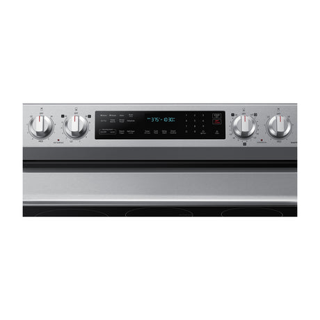 Samsung Estufa Eléctrica de Acero Inoxidable | 3-en-1 | WiFi Smart | 6.3p3 | Air Fryer | True Convection | Control de Voz (Alexa y Google) | Panel Digital | Plancha | 30" | 5 Quemadores