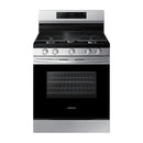 Samsung Estufa a Gas de Acero Inoxidable | WiFi Smart | 6p3 | Hornalla Doble 17.000 BTU | Control de Voz (Alexa y Google) | Panel Digital | Plancha | 30" | 5 Quemadores