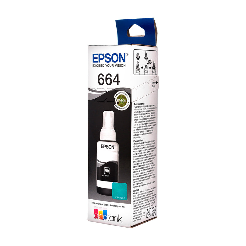 Epson T664 Bk Botella de Tinta | Negro