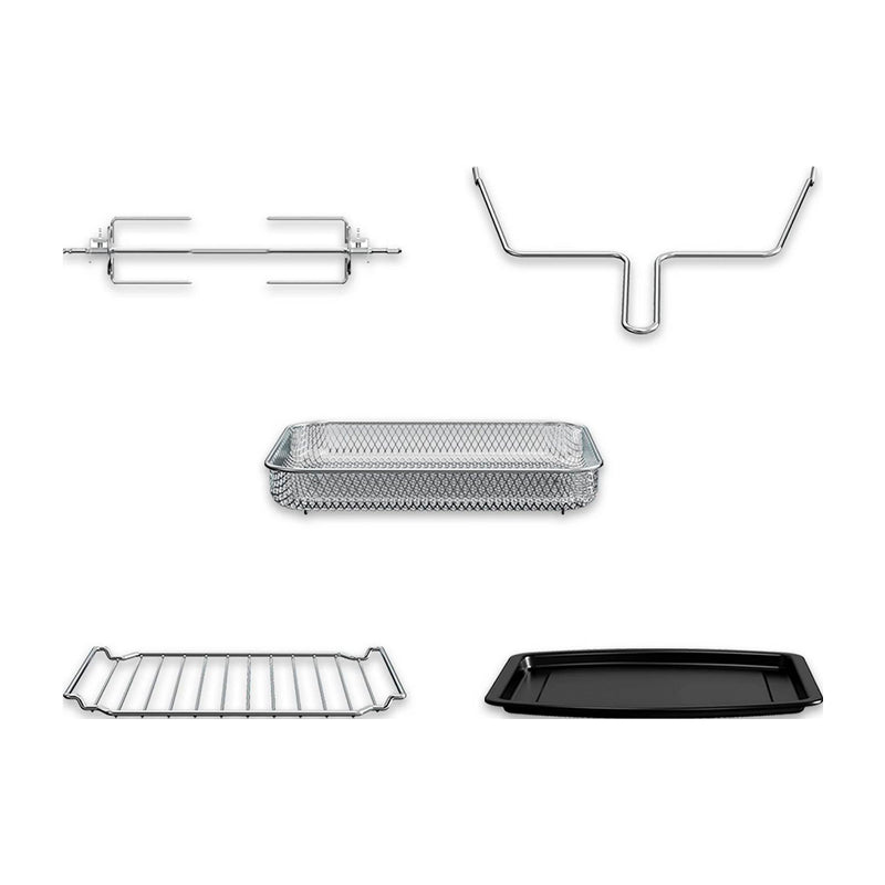 Instant Omni Plus Horno Eléctrico con Freidora de Aire 10-en-1 de 18L | EvenCrisp | Puerta de Vidrio | 1800W | Negro Acero