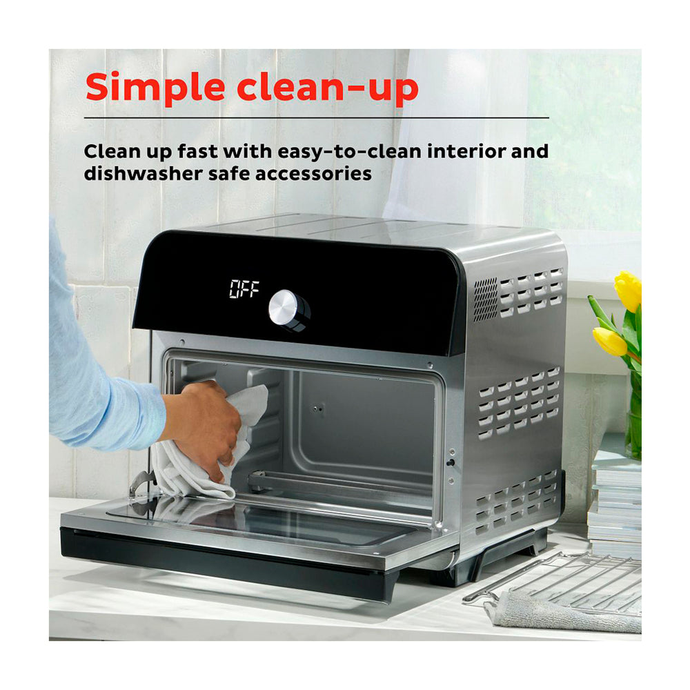 Instant Omni Plus Horno Eléctrico con Freidora de Aire 10-en-1 de 18L | EvenCrisp | Puerta de Vidrio | 1800W | Negro Acero