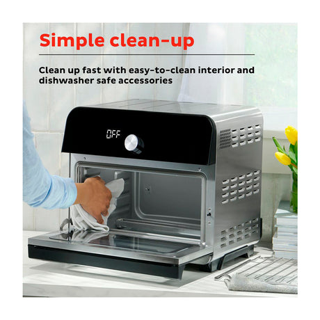 Instant Omni Plus Horno Eléctrico con Freidora de Aire 10-en-1 de 18L | EvenCrisp | Puerta de Vidrio | 1800W | Negro Acero