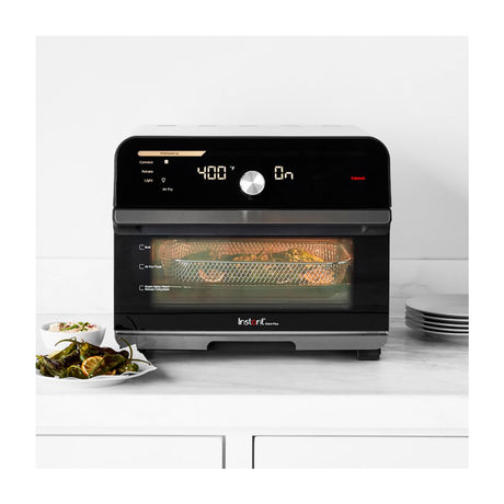 Instant Omni Plus Horno Eléctrico con Freidora de Aire 10-en-1 de 18L | EvenCrisp | Puerta de Vidrio | 1800W | Negro Acero