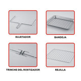 Sankey Horno Eléctrico de 30L | Rostizador | Acero Inoxidable | Puerta de Vidrio | Auto Apagado | 1500W | Plateado