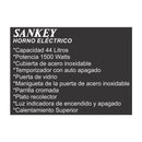 Sankey Horno Eléctrico de 44L | Convección | Acero Inoxidable | Puerta de Vidrio | 1500W | Negro