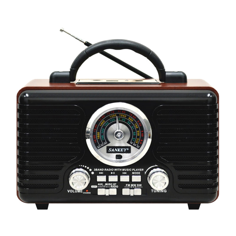 Sankey Radio Portátil | Sintonización FM | Asa Portable | Bluetooth | Negro