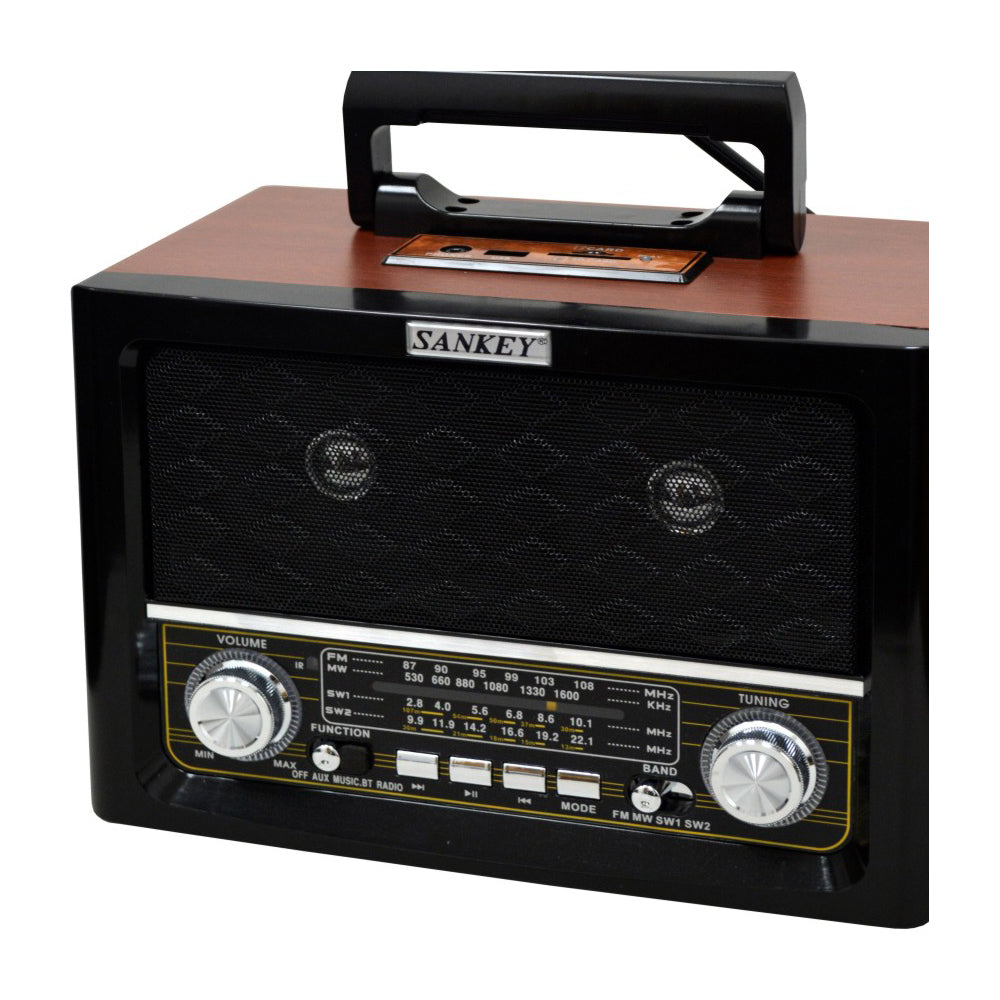 Sankey Radio Portátil | Sintonización FM | Asa Portable | Bluetooth | Negro