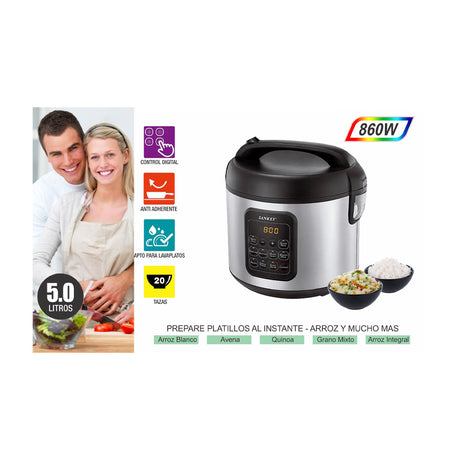 Sankey Olla Multifuncional de 5L | 8 Funciones | Temporizador | Interior Antiadherente Extraíble