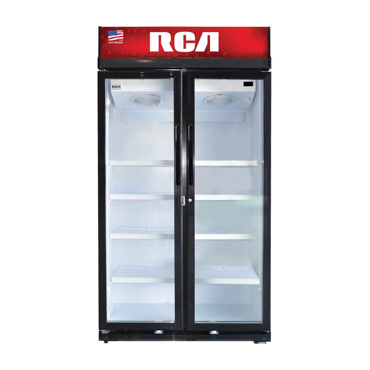 RCA Commercial Vitrina Comercial de 2 Puertas | Cierre Automático | Seguridad con Llave | 22p3