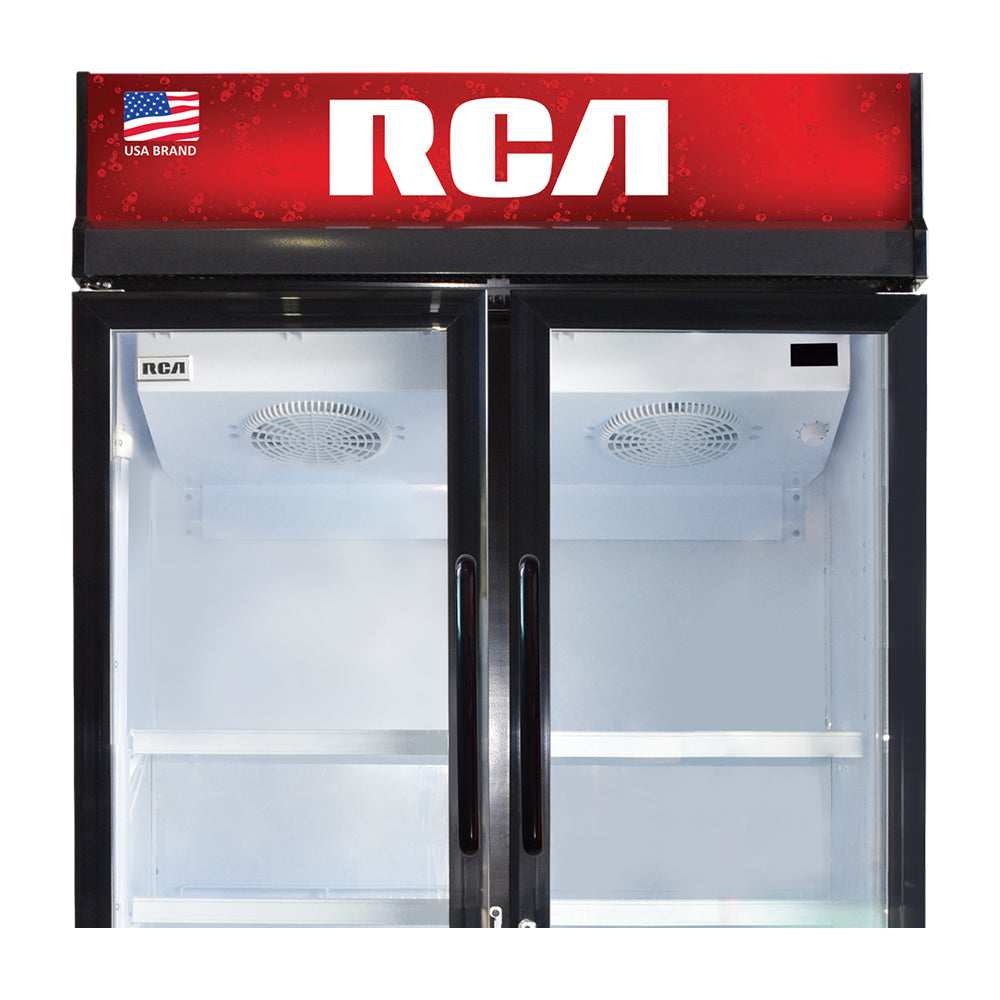 RCA Commercial Vitrina Comercial de 2 Puertas | Cierre Automático | Seguridad con Llave | 22p3