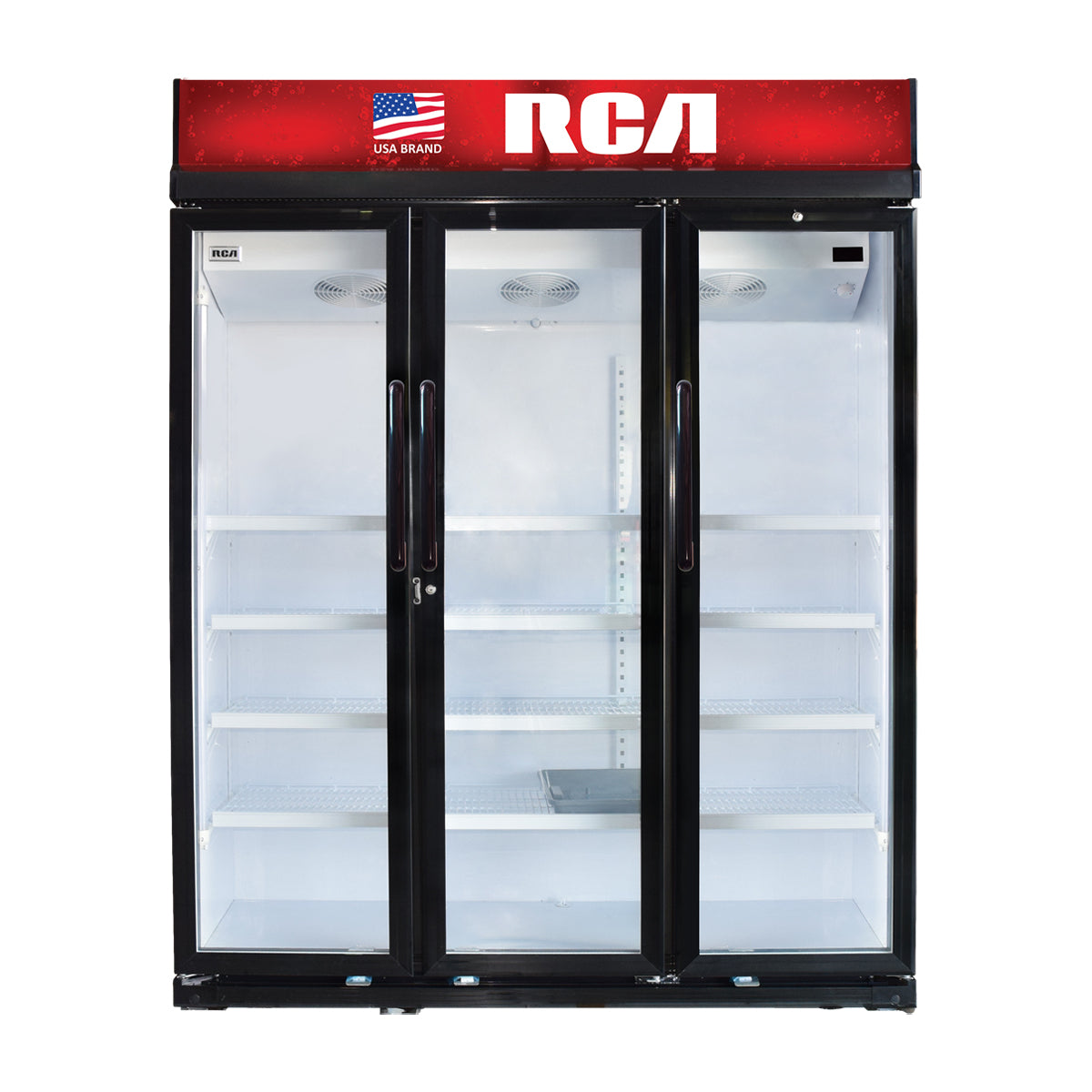 RCA Vitrina Comercial de 3 Puertas | Cierre Automático | Seguridad con Llave | 45p3