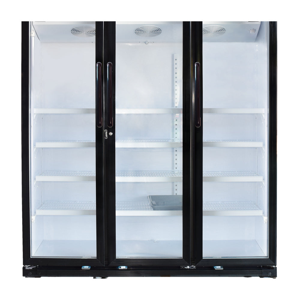 RCA Vitrina Comercial de 3 Puertas | Cierre Automático | Seguridad con Llave | 45p3