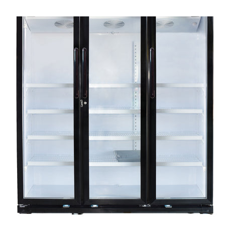 RCA Vitrina Comercial de 3 Puertas | Cierre Automático | Seguridad con Llave | 45p3
