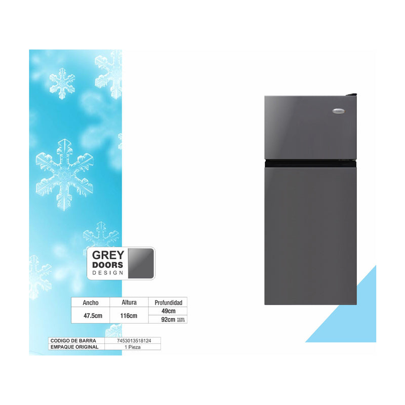 Sankey Refrigeradora Top Freezer | Rápido Enfriamiento | Control de Temperatura | 4.4p3 | Gris