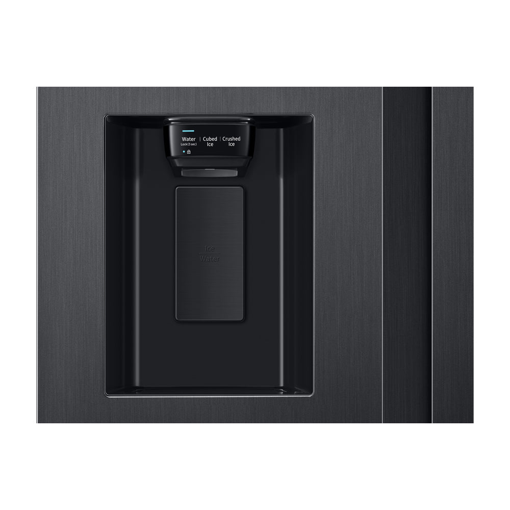 Samsung Refrigeradora Side By Side Digital Inverter | Family Hub | WiFi | Bluetooth | Dispensador de Agua y Hielo | 27p3 | Negro