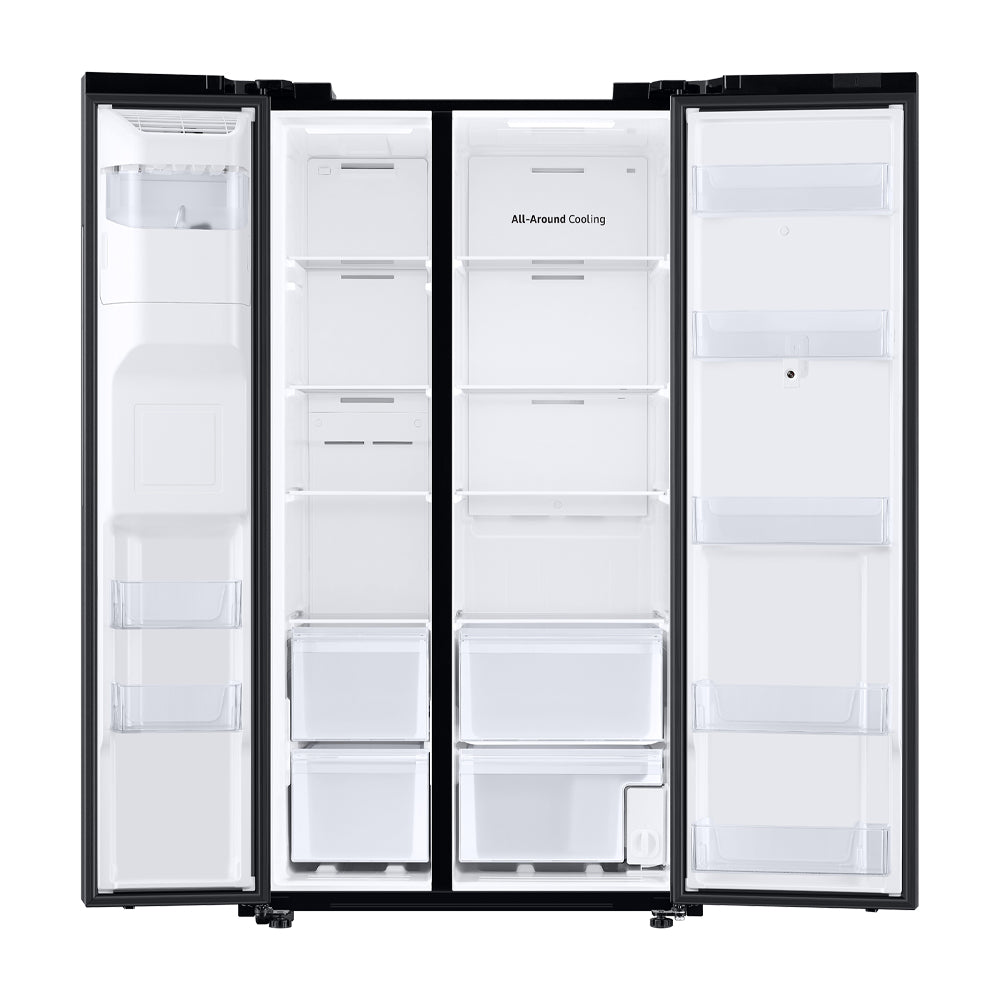 Samsung Refrigeradora Side By Side Digital Inverter | Family Hub | WiFi | Bluetooth | Dispensador de Agua y Hielo | 27p3 | Negro