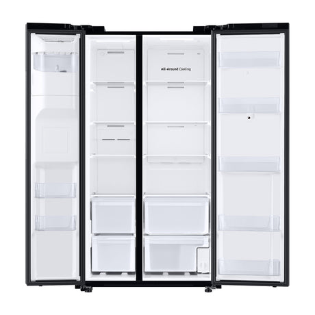 Samsung Refrigeradora Side By Side Digital Inverter | Family Hub | WiFi | Bluetooth | Dispensador de Agua y Hielo | 27p3 | Negro