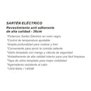 Sankey Sartén Eléctrico | Antiadherente | Tapa Removible | 36cm | 1400W | Negro