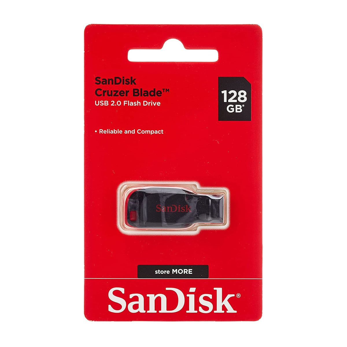 SanDisk Memoria USB de 128 GB | Compacto | USB 2.0 | Negro