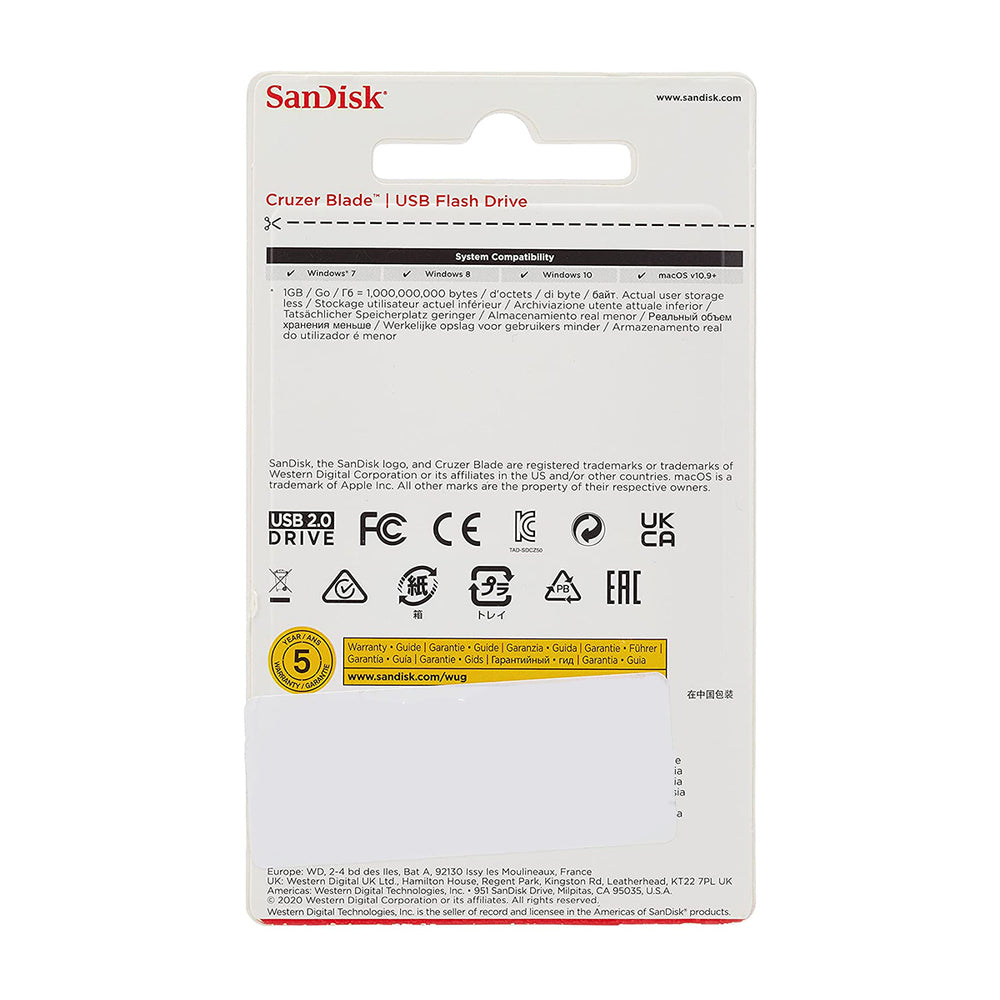SanDisk Memoria USB de 128 GB | Compacto | USB 2.0 | Negro