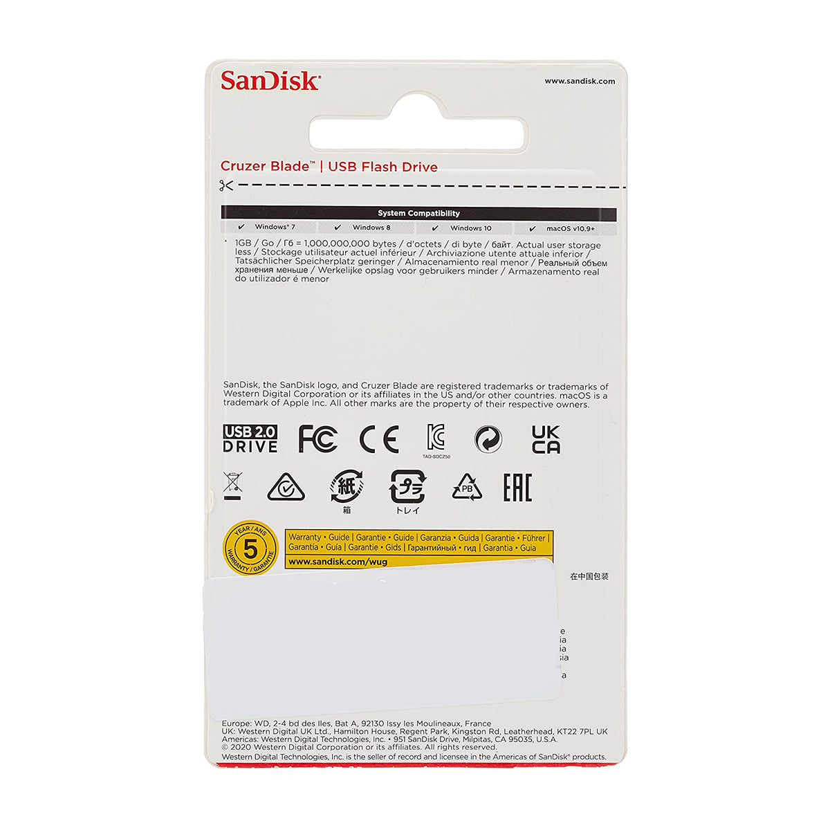 SanDisk Memoria USB de 128 GB | Compacto | USB 2.0 | Negro