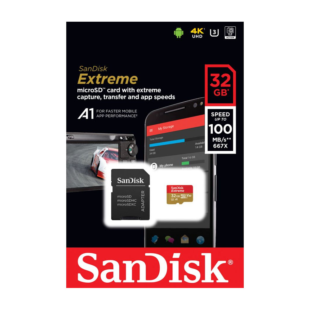Copia de Sandisk Memoria SD de 32 GB + Adaptador | Clase 10 | V30 | 100MB/s
