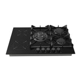 Drija Sicilia 76 Estufa Empotrable Dual (a Gas y Eléctrica) de Vidrio Templado | 5 Quemadores | Bloqueo de Seguridad